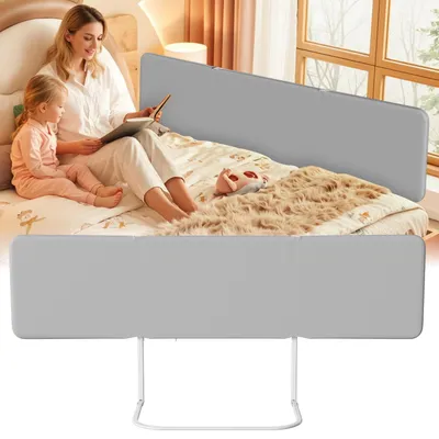 Immagine prodotto di Peviasot, sponde pieghevoli per letto, 180 cm, protezione stabile fino a 50 kg, senza necessità di foratura, colore grigio
