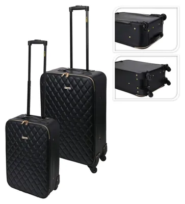Produktbild von ProWorld 2-tlg. Koffer-Set Steppmuster Schwarz