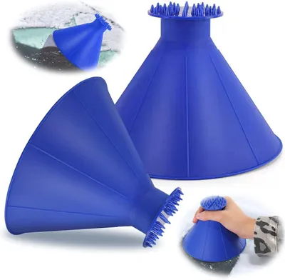 Produktbild von Auto Eiskratzer Rund mit Trichter 2er Set Blau