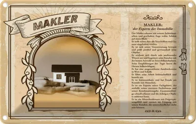 Produktbild von vianmo Blechschild 20x30 cm Makler Beruf Arbeit