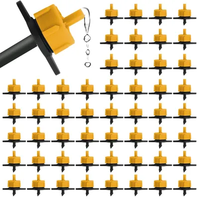 Tropfbewässerungs-Emitters, 100 Stück, 1/2 GPH, gelb, verstellbar, 360°