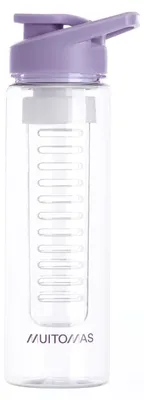 Trinkflasche mit Infuser, 700 ml, violett, kompakt