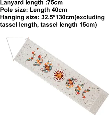 Obrázek produktu pro Tapiserie s měsíčními fázemi, závěs na zeď v boho stylu, tapiserie do pokoje