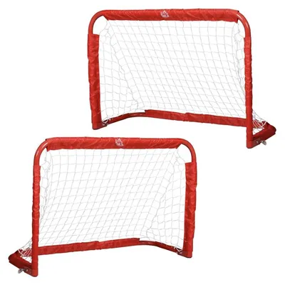 Obrázek produktu pro Skládací fotbalové branky – sada 2 kusů | Barva: červená | Rozměry: 36 x 90 x 60 cm
