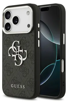 Zdjęcie produktu dla GUESS case for IPHONE 17 Pro Max GUHCP17XP4G4SMCK (PU W/ Big 4G Classic Logo) silver black
