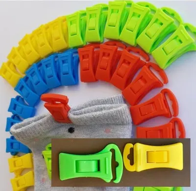 Sockenclips 36 Stück, 4 Farben, Kunststoff, 3x2x1 cm