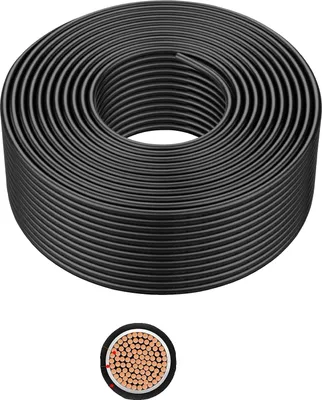 Zdjęcie produktu dla Kabel do instalacji solarnej, przewód miedziany, izolacja PVC, czarny, 10 AWG, 100 m