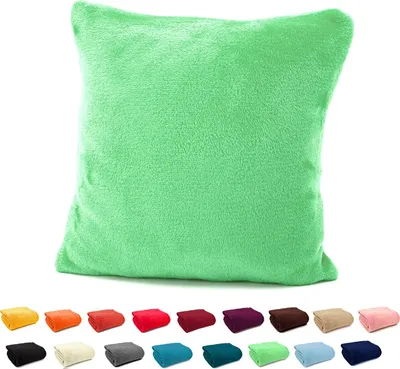 Produktbild von heimtexland ® Flanell Kuschel Kissen Super Soft Plüsch Deko Kissenhülle Typ380 Apfelgrün 40 x 40 cm