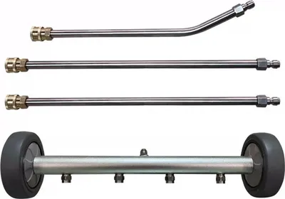 Image de Nettoyeur de châssis pour nettoyeur haute pression 16 pouces, pulvérisateur de châssis avec 4 buses, nettoyeur de voiture 4000 PSI avec 2 lances droites et 1 lance coudée