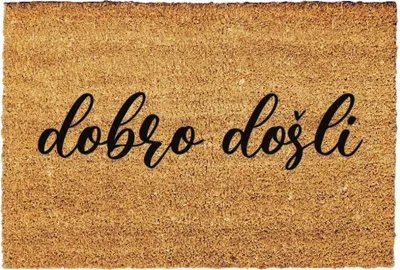 Produktbild von Giftstory Fußmatte Kokos DOBRO DOSLI - Geschenk -Fussmatten Haustür - Willkommen Doormat - Lustig Türmatte - Größe: 60x40 cm