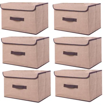 Immagine prodotto di Set di 6 contenitori pieghevoli con coperchio, dimensioni 36 x 23 x 24 cm