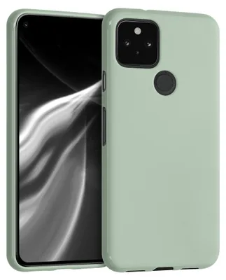Produktbild von kwmobile Handyhülle für Google Pixel 5 Hülle - TPU Case - Kabelloses Laden - Schutzhülle Cover in Graugrün