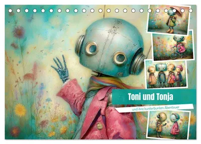 Produktbild von Toni und Tonja und ihre kunterbunten Abenteuer (Tischkalender 2027 DIN A5 quer), CALVENDO Monatskalender