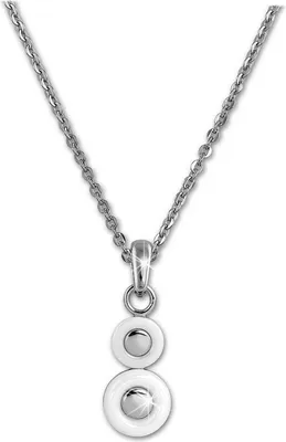 Produktbild von Amello Halskette 50cm Edelstahl Keramik Schmuck Circle silber weiß ESKX42W5