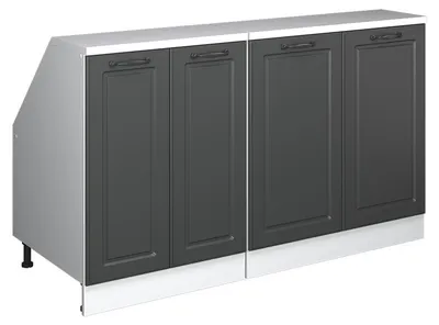 Produktbild von Küchenschrank für Dachschrägen Vicco R-Line Anthrazit Landhaus 140 cm 2er Set Schrankkorpuss 60 cm Tiefe, Model 60022