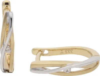 Produktbild von JuwelmaLux Creolen 333 Weiß- & Gelbgold Zirkonia JL10-06-2368