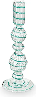 Produktbild von Pip Studio Candle Holder Glass Swirl Light Blue M 22cm