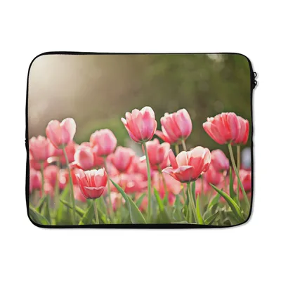 Produktbild von MuchoWow® Laptop Hülle 15 Zoll Tulpen - Sonne - Frühling Laptoptasche - Laptoptasche - Sleeve - Rundum-Schutz