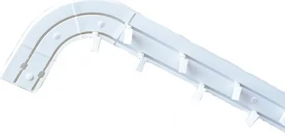 Produktbild von 2- läufig 270 cm Gardinenstange Innenschiene Decke weiße Schiene Vorhangschiene Rundbogen Gardinenschiene Klemmen mit Rollen