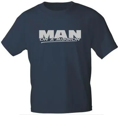 Produktbild von T-Shirt mit Print -MAN on a Mission - 12188 Gr. S-3XL Color - Navy Größe - L