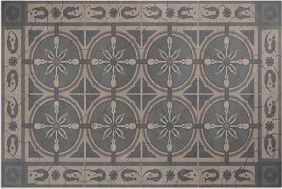 Immagine prodotto di Tappeto in vinile con motivi geometrici rustici – 150x225 cm – Tappeto per esterni – Adatto per terrazza – Resistente agli agenti atmosferici – Design moderno
