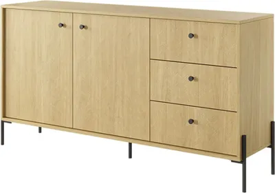 Produktbild von Kommode SCANDI B 153 2D3S Sideboard mit Schubladen mit 2 Türen Scandi Eiche Scandi Fischgrät Wohnzimmer