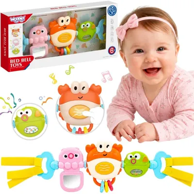 Productafbeelding van Woopie Babyhanger Voor Kinderwagen Wieg Zintuiglijk Spelen Krab Spiegel Vis 6m
