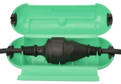 Produktbild von Kabel Schutzbox 7x20cm grün Kabelbox Kabelschutz Steckerschutz Schutzbox Box