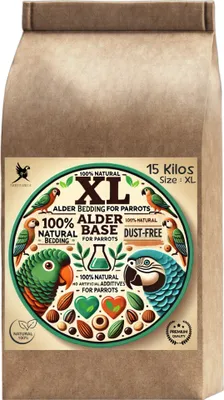 Zdjęcie produktu dla Olchowe Zrębki, Rozmiar XL - Naturalne Podłoże dla Dużych Papug, 15 kg