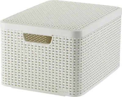 Obrázek produktu pro Curver Style L, Úložný koš, Krém, Ratan, Jednobarevný, Koupelna, Ložnice, Obývací pokoj, 445 mm