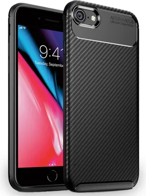 Immagine prodotto di NALIA custodia del telefono cellulare per iPhone SE 2022 / SE 2020 / 8 / 7, custodia in carbonio protezione copertura in silicone
