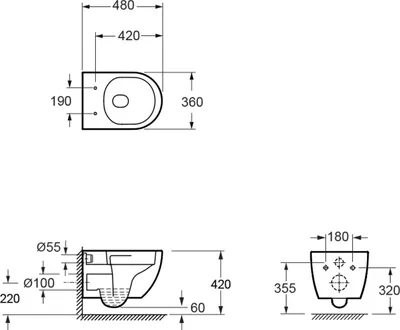 Produktbild von Whirlflush Hänge Wand WC Soho 3.0 Spülrandlos Tornado Spülung Weiß Glanz mit WC-Sitz Super Slim Toilette, Größe:Compact (480x360)