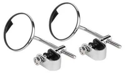 Obrázek produktu pro Retro kulaté zpětné zrcátko s reflexními prvky pro motocykly (stříbrné)
