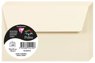 Produktbild von Clairefontaine 5441C, Elfenbein, 120 g/m², 90 mm, 140 mm, 20 Stück(e)