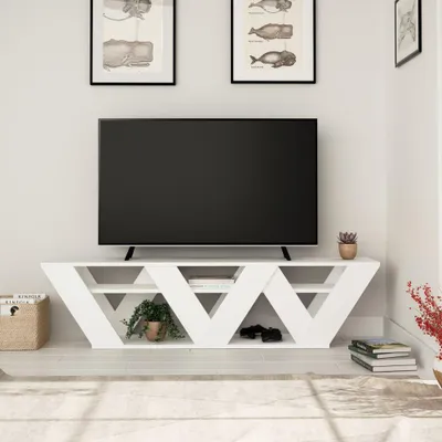 Immagine prodotto di Mobile TV Moderno 1 Ripiano 158x30x40 cm in MDF Ralla Bianco