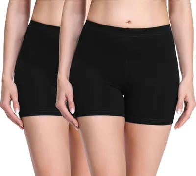 Produktbild von Merry Style Damen Shorts Radlerhose Boxershorts aus Viskose 2Pack MS10-283(Schwarz/Schwarz (2Pack), S)