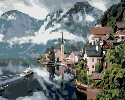 Image de Zuty - Peinture par numéros - HALLSTATT, 40 x 50 cm, sans cadre et sans toile tendue