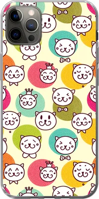 Produktbild von MuchoWow® Handyhülle Schutzhülle Hülle für Telefoonhoesje iPhone 12 Pro Max Mädchen - Katze - Krone - Muster - Mädchen - Kinder - Kinder Silikon Softcase Handy Hülle - Hartschale