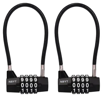 Zdjęcie produktu dla Zestaw 2 sztuk stalowych kłódek numerycznych, 5 mm x 18 cm, do szafek i szaf