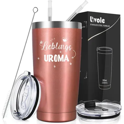 Immagine prodotto di Tazza termica con scritta, ideale come regalo per la bisnonna, capacità 600 ml, a doppia parete, in acciaio inossidabile