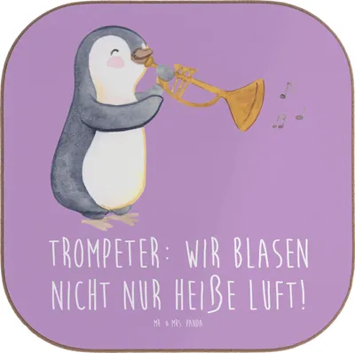 Produktbild von Mr. & Mrs. Panda Untersetzer für Gläser Trompete Kunst - Lavendeltraum - Geschenk, jazzig, Spielweise, Instrument, Musik, Blechbläser, Lernen, Musiker, bieruntersetzer