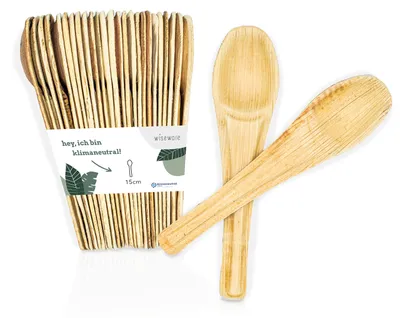 Palmblatt-Einweglöffel 25 Stück, 15 cm, biologisch abbaubar