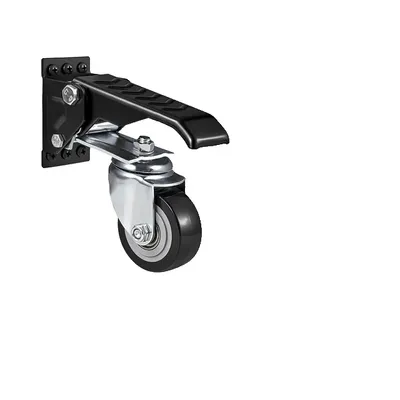Imagen del producto de Ruedas para banco de trabajo, giratorias 360°, con mecanismo de accionamiento mediante pedal, juego de 4 unidades