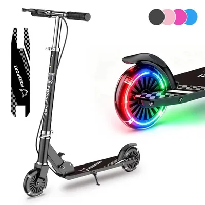 Produktbild von FOXSPORT Cityroller höhenverstellbar | 120mm Räder, Kinderroller Hand-und Fußbremse, 100kg, Schwarz