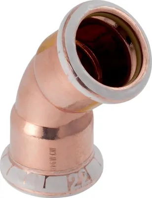 Obrázek produktu pro Geberit GE Mapress, měď, plyn, koleno, 45°, Ø 22 mm, 1 ks.