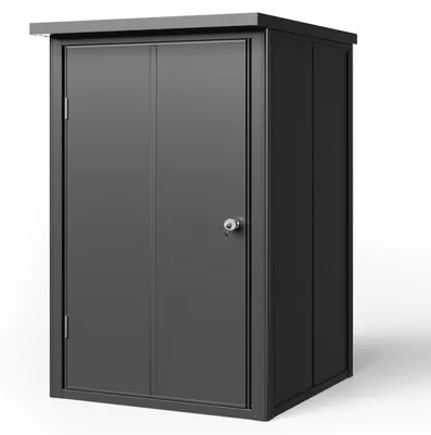 Produktbild von GFP Primeyard Geräteschrank Metall 84x84x131 cm Mülltonnenbox anthrazit inkl. Fußboden