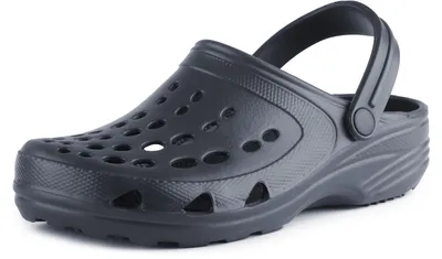 Produktbild von Ladeheid Damen und Herren leichte Eva Clogs mit Fersenriemen Gartenclogs Gartenschuhe Freetime (Dunkelblau, 36/37 EU)