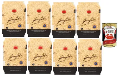 Produktbild von Italian Gourmet Pasta Orzo 8 x 500 g – Italienische Reisform-Pasta aus Hartweizengrieß, ideal für Suppen, Salate & mediterrane Rezepte, al dente Genuss + Italian Gourmet Polpa