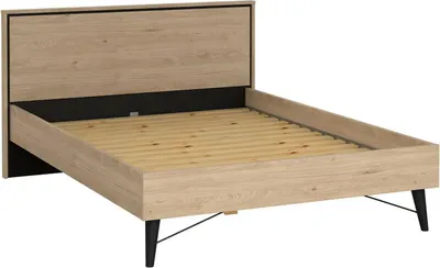 Produktbild von Dmora Halb-Doppelbett Dalee Braun mit Lattenrost
