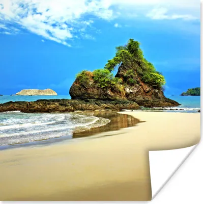 Produktbild von MuchoWow® Poster Paradies am Strand von Costa Rica 50x50 cm - Wohnzimmerdekoration